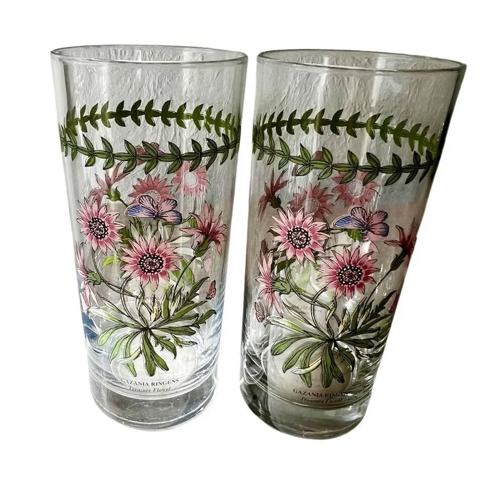 Set of Two 16 Oz Glassware Tumbler Botanic Garden by Portmeirion Glasses